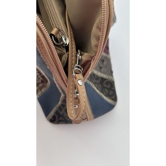 Giani Bernini Med Tote Bag Multi-Color Patchwork Striped Shoulder Bag Purse - Picture 12 of 16